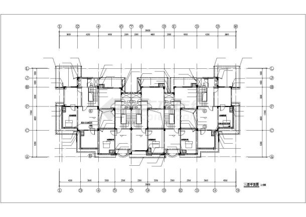 贵阳市某别墅区4层框混结构四拼式别墅楼全套给排水设计CAD图纸-图二