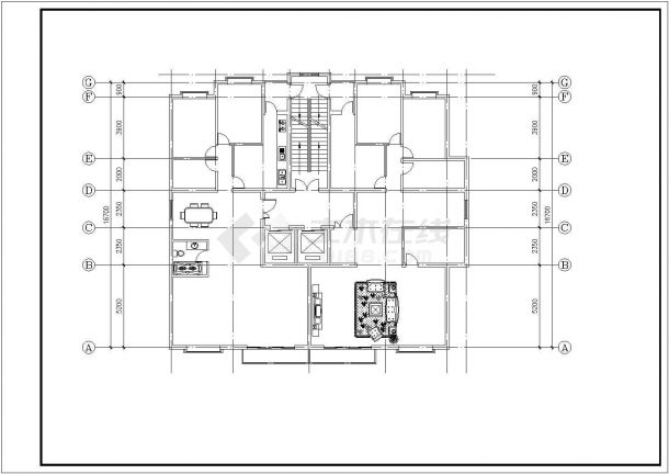 大面积住宅户型设计CAD平面图-图二