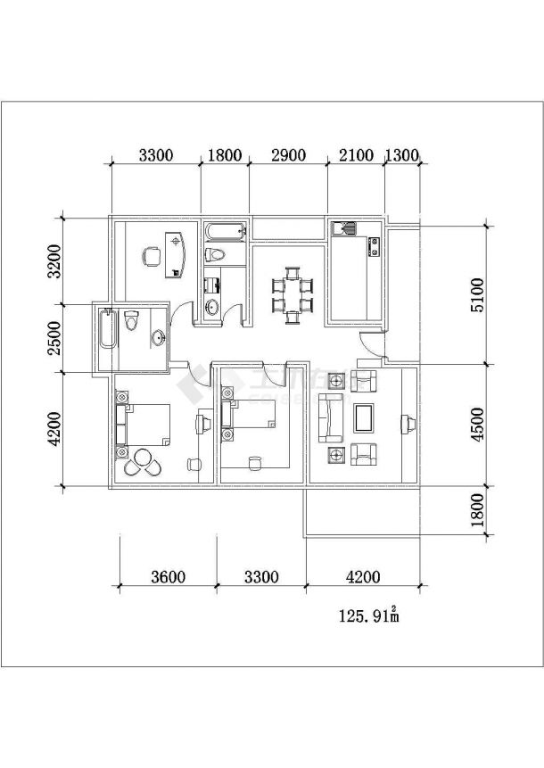125-165平方含跃层住宅户型方案图-图二