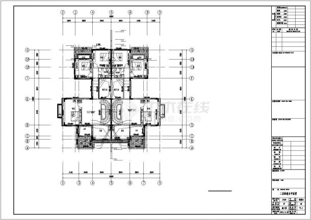 杭州某小区790平米3层框混结构双拼别墅全套给排水设计CAD图纸-图二