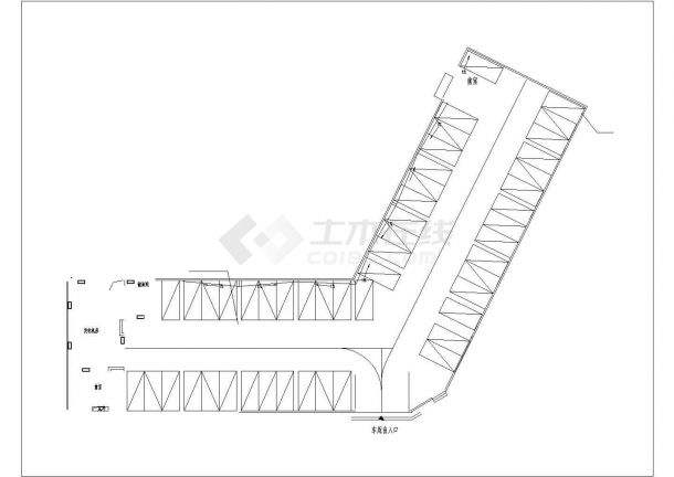 上海某商业街4600平米3层框架结构停车库全套给排水设计CAD图纸-图一