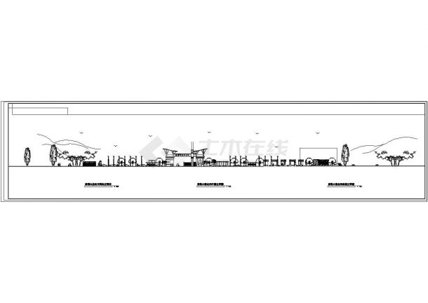 某小区东入口的景观大道的平立面cad图-图二