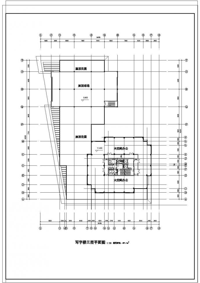 高层写字楼建筑CAD方案施工图_图1