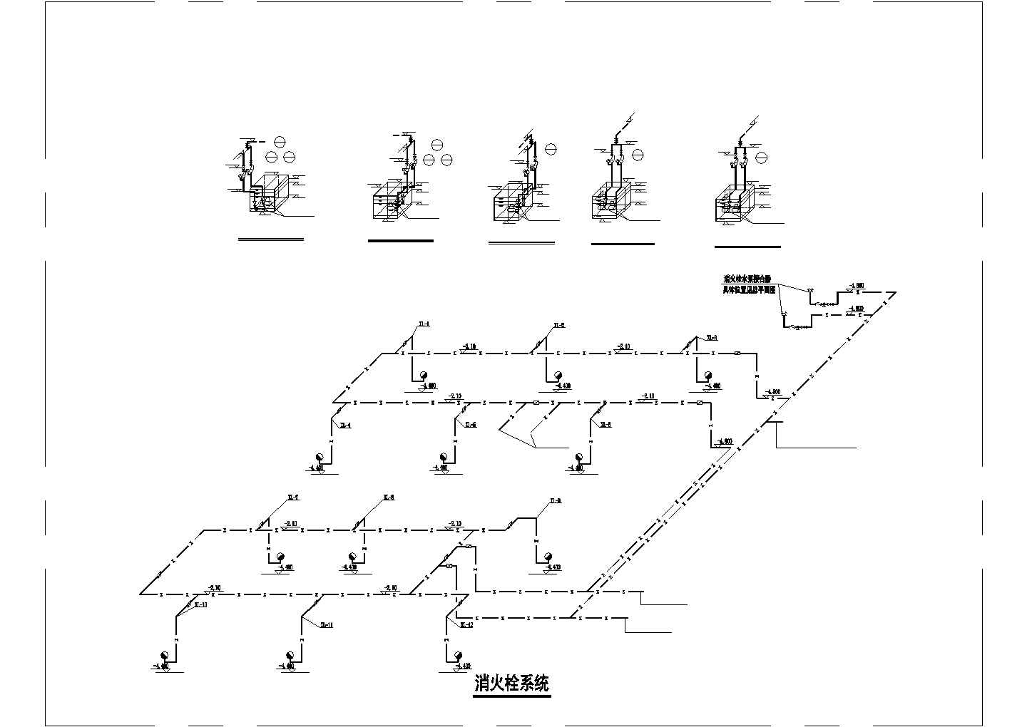 沈阳市某大型百货商场地下停车库给排水系统设计CAD图纸
