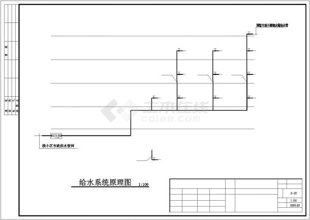 410平米4层框混结构单体别墅给排水设计CAD图纸（含天面层）-图一