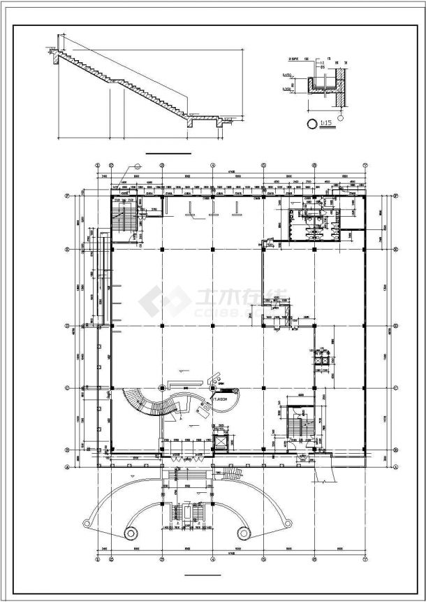 利安达综合大楼建筑全套cad设计施工图纸-图二