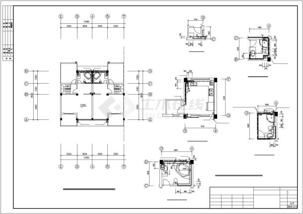 355平米3层框架结构单体别墅给排水系统设计CAD图纸（含夹层）-图一