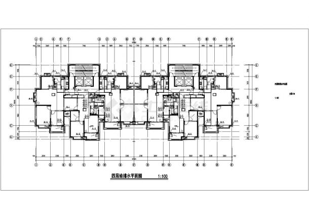 30层框剪结构住宅楼全套给排水设计CAD图纸（含地下层和机房层）-图二
