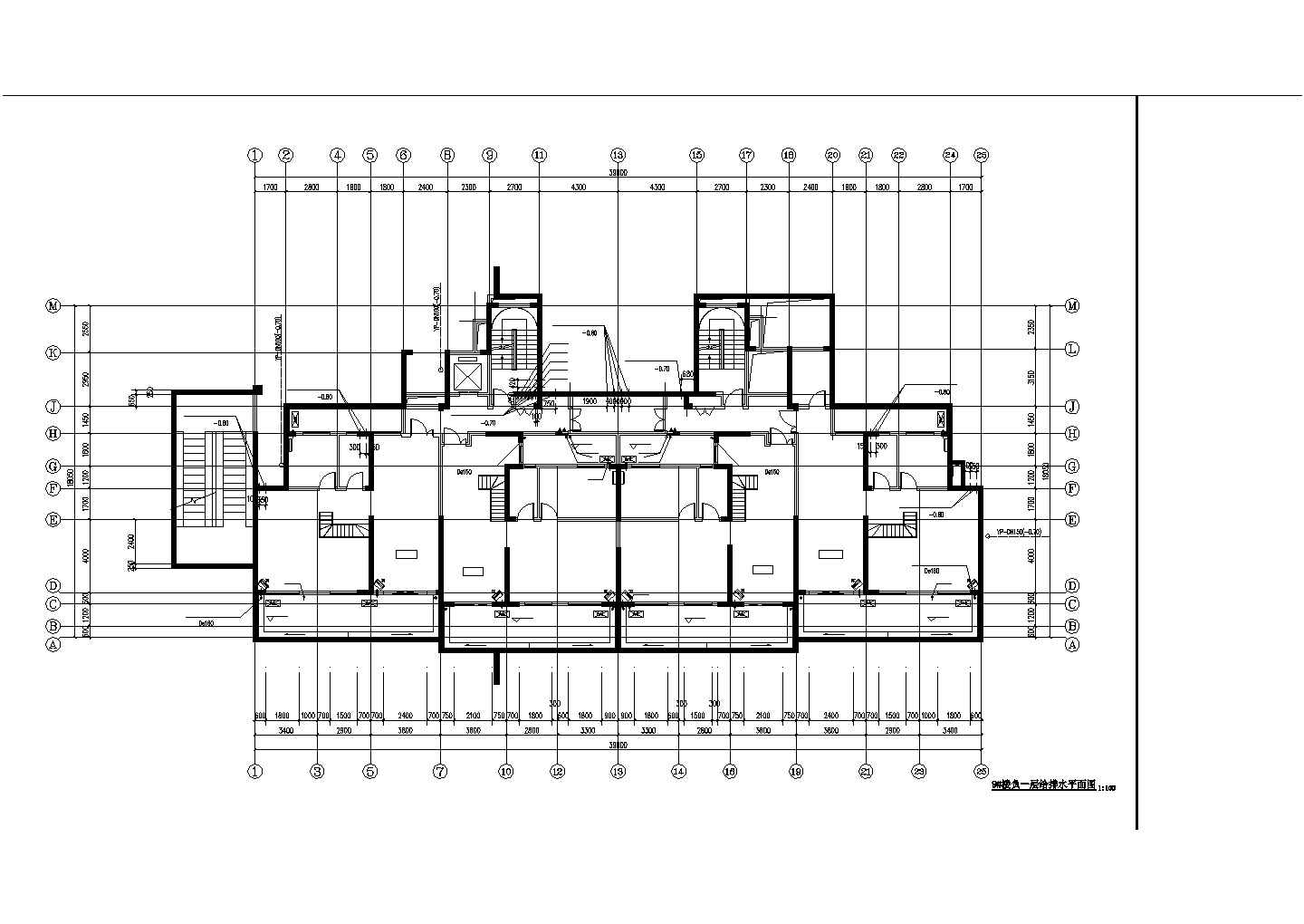 1.6万平米34+1层剪力墙结构住宅楼全套个给排水设计CAD图纸