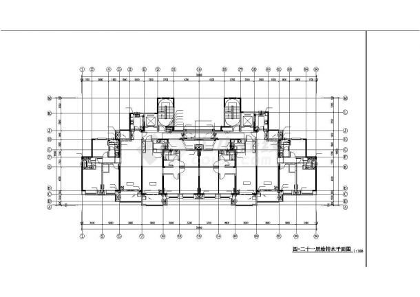 某新建小区1.4万平米32层剪力墙结构民居住宅楼给排水设计CAD图纸-图一