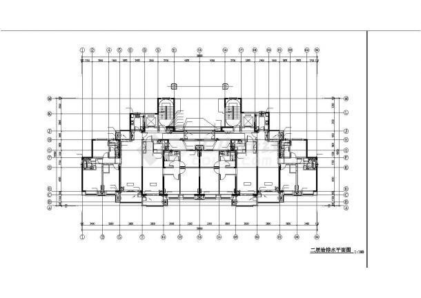 某新建小区1.4万平米32层剪力墙结构民居住宅楼给排水设计CAD图纸-图二