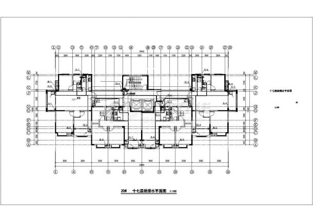 西安市紫玉花园小区17层框剪结构住宅楼全套给排水设计CAD图纸-图二