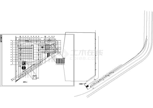 南方某市小型体育馆整套建筑CAD施工设计图纸(含屋顶平面图)-图二