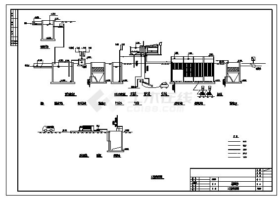 山东省某农业装备公司磷化污水处理工程施工cad图，共九张-图一