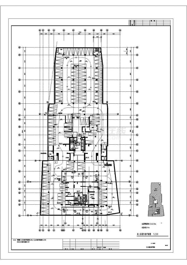 1.5万平米地下3层停车库给排水+喷淋+消防平面设计CAD图纸-图一