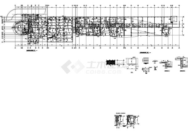 某市区高层商住楼剪力墙结构施工cad图纸(含电缆分支室夹层平面图)-图二