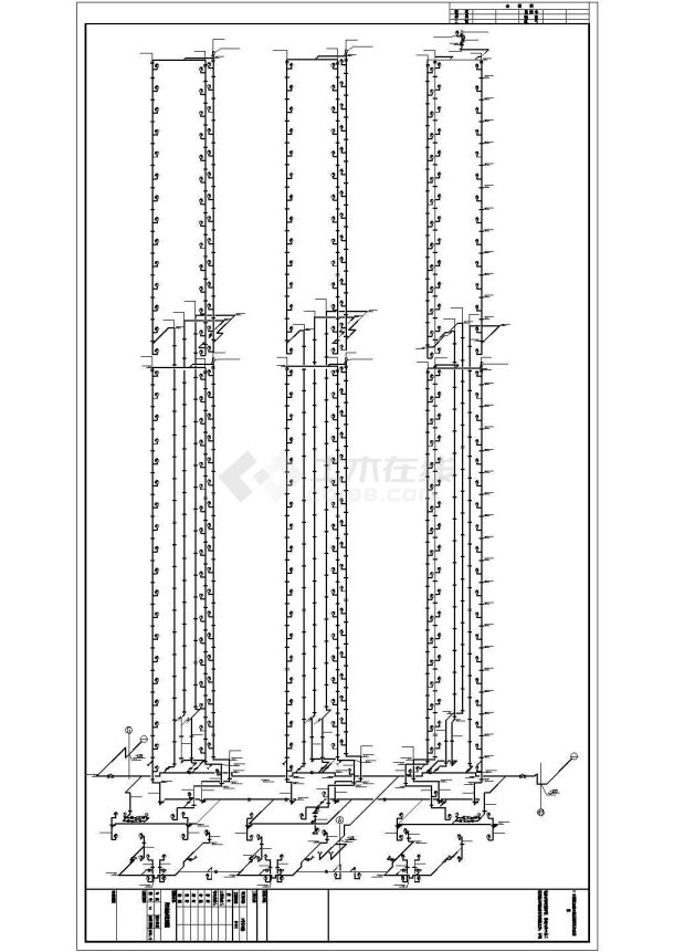 某小区2.2万平米33层剪力墙结构住宅楼全套给排水设计CAD图纸-图一