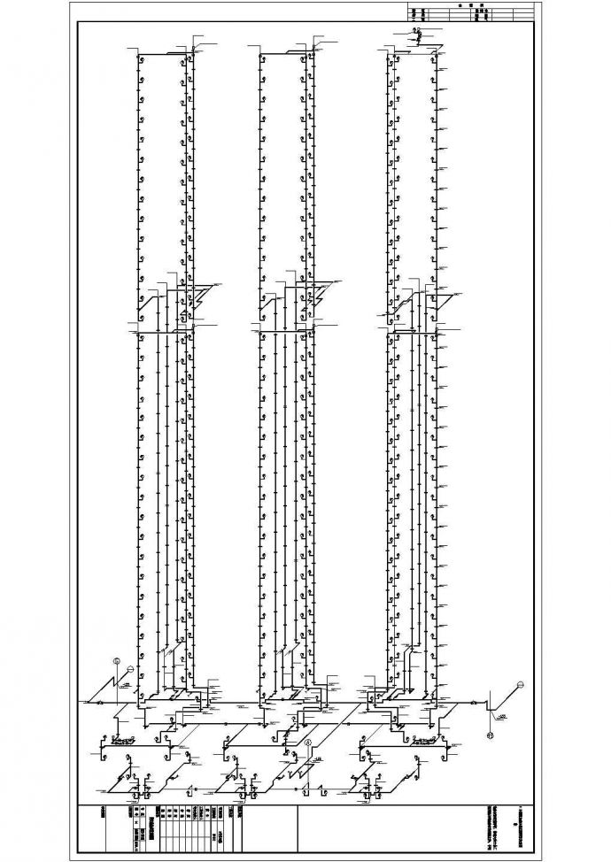 某小区2.2万平米33层剪力墙结构住宅楼全套给排水设计CAD图纸_图1