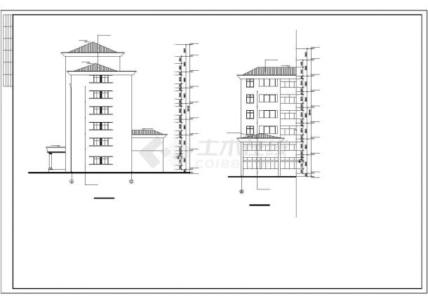 某地综合楼建筑设计CAD施工图-图二