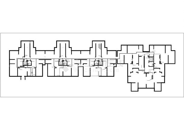 哈尔滨某小区4.3万平米32层剪力墙结构商住大楼给排水设计CAD图纸-图一