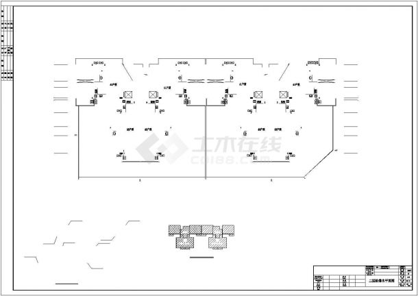 徐州某小区1.4万平米17层框架结构住宅楼给排水平面设计CAD图纸-图一