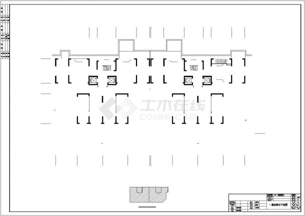 徐州某小区1.4万平米17层框架结构住宅楼给排水平面设计CAD图纸-图二