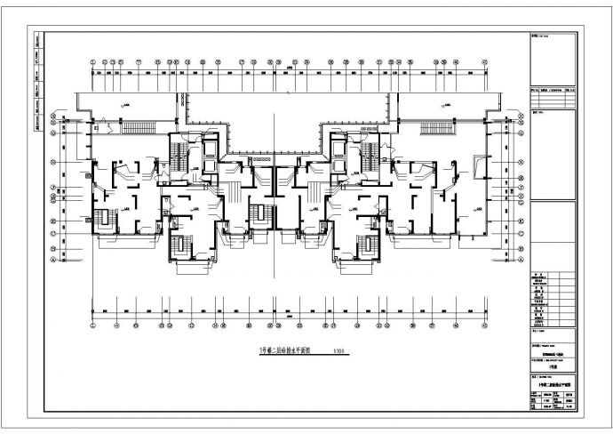 2.4万平米32层剪力墙结构高层住宅楼给排水平面设计CAD图纸_图1