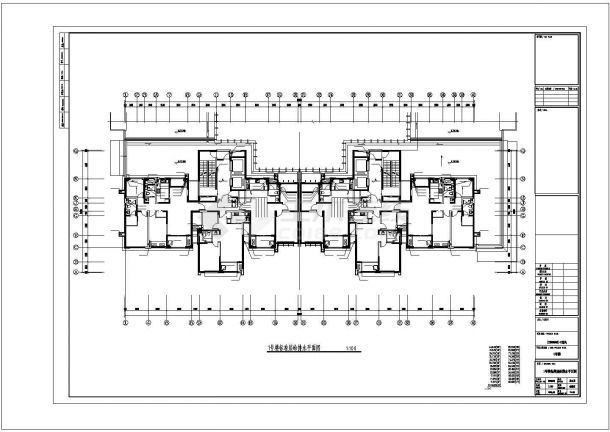 2.4万平米32层剪力墙结构高层住宅楼给排水平面设计CAD图纸-图二