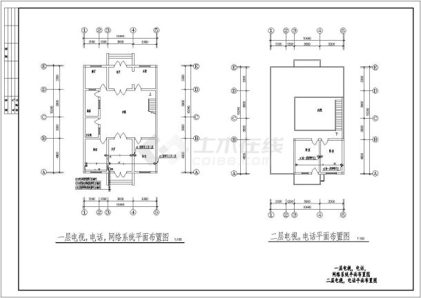 北京新农村二层庄园式住宅楼全套CAD设计施工图纸(含照明平面图)-图二