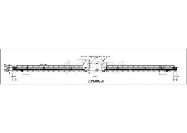 浙江某大学运动场117平米主席台全套建筑CAD设计图纸-图二