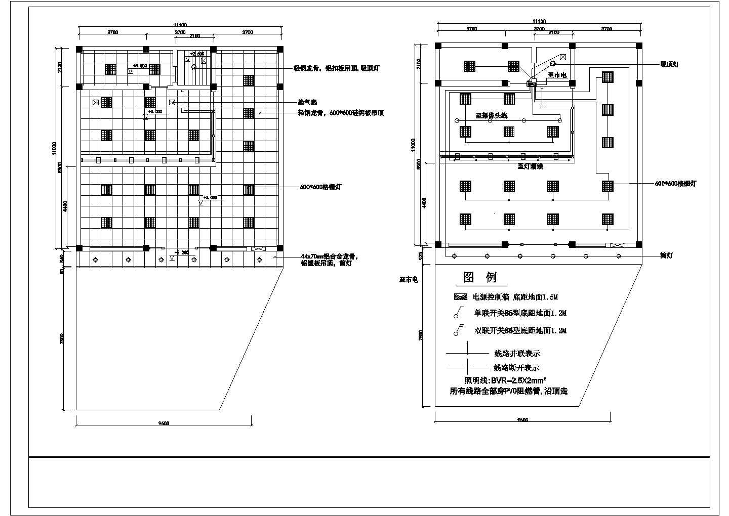 办公楼设计_中国银行某分理处办公楼全套装修cad平面施工图(含操作台侧立面图)