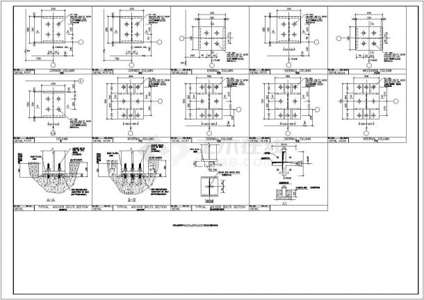 66.8x60.8m带吊车的钢结构厂房结构施工图-图二
