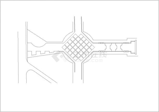 某广场景观CAD基础平面布置参考图-图二