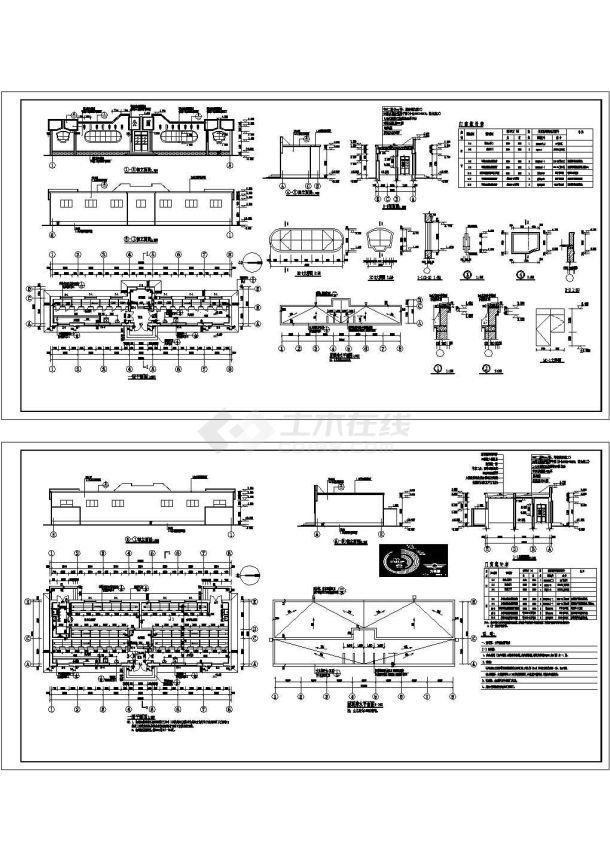 学校公共厕所建筑施工图2套（绘图细致）-图一