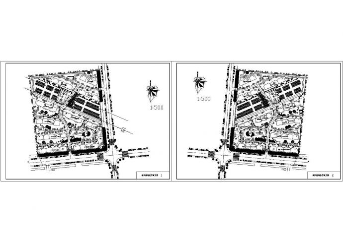 住宅小区场区规划总平面方案2张图cad设计施工图_图1