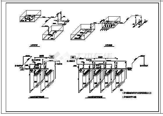 MBR膜处理机房中水回设计cad图，共九张-图二