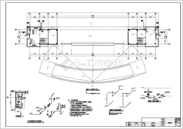阜阳市某高校220平米的入口大门全套给排水设计CAD图纸-图一