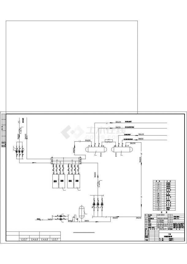 【广西】某宾馆中央空调系统机房（涡旋机）工作原理图（CAD）-图二