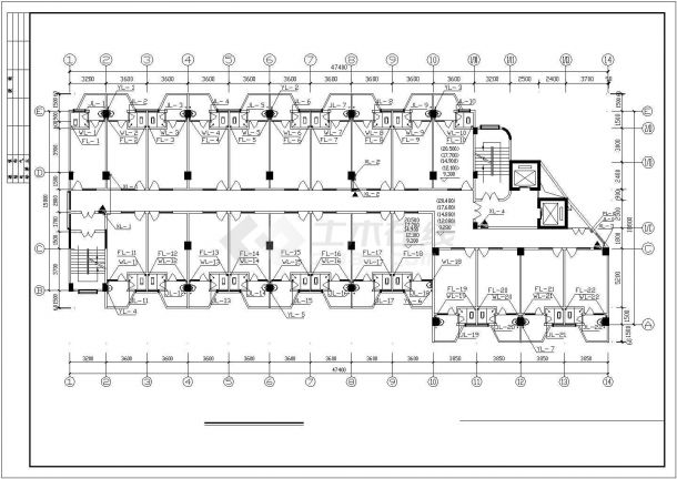 某大学1.1万平米13层框架结构学生宿舍楼给排水设计CAD图纸-图一