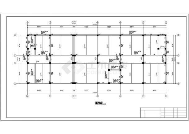 某框架结构六层银行综合办公楼毕业设计cad结构施工图（含设计说明，含建筑设计，含计算书、开题报告、实习报告）-图二