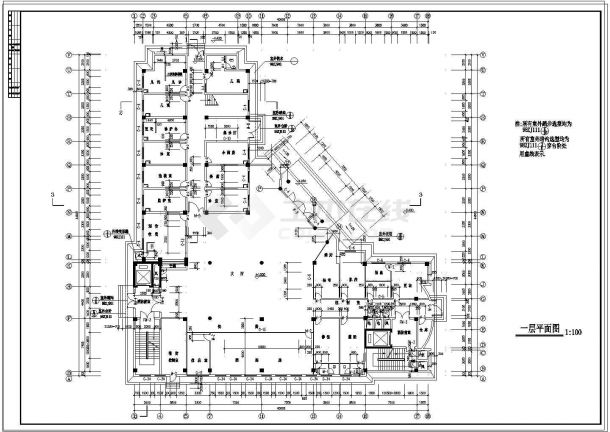 某地医院全套建筑cad设计方案图-图二