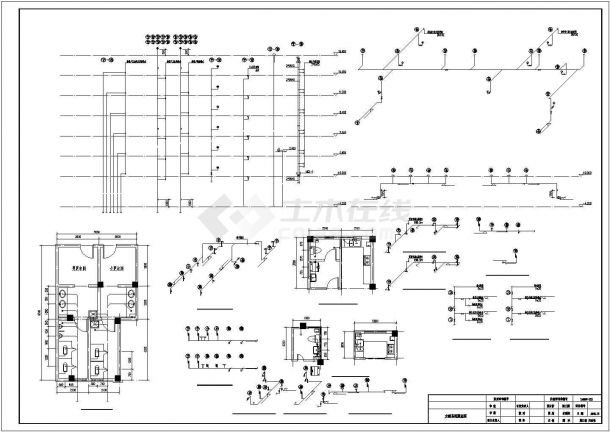 合肥某工厂6100平米6层钢混框架结构职工宿舍楼给排水设计CAD图纸-图二