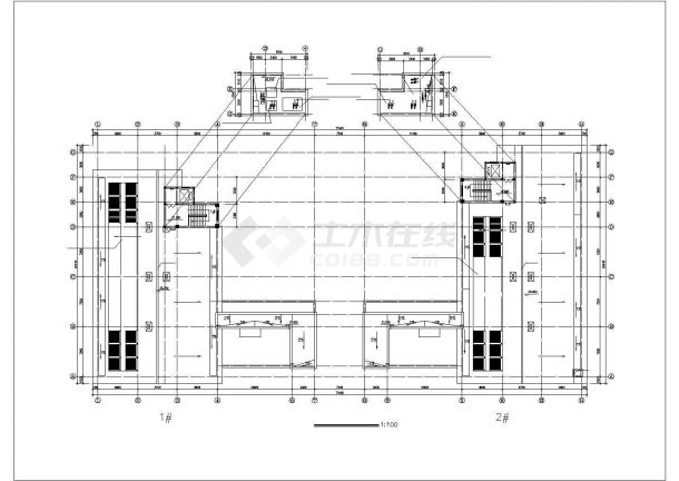 淮安市某职业学院7500平米6层框架学生宿舍楼给排水设计CAD图纸-图一