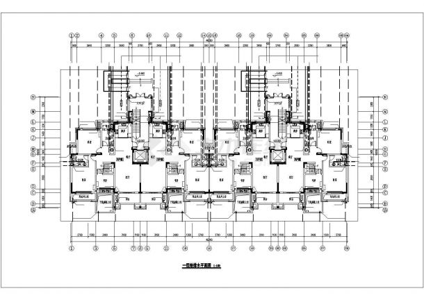 某现代化小区7+1层框架结构住宅楼给排水+消防设计CAD图纸（3套方案）-图二