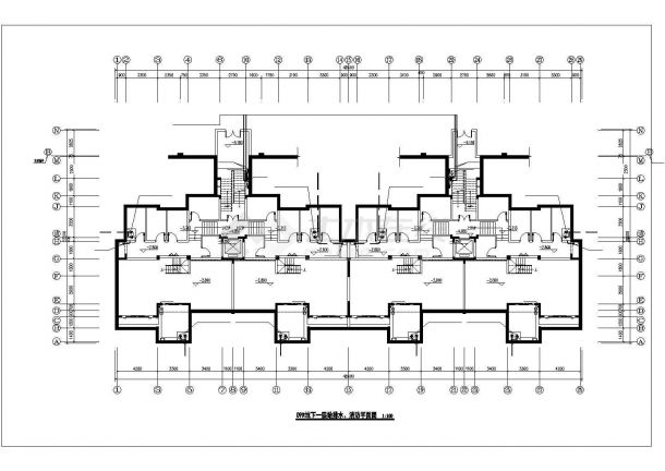 5100平米终于6+1层框混结构住宅楼全套给排水设计CAD图纸-图二