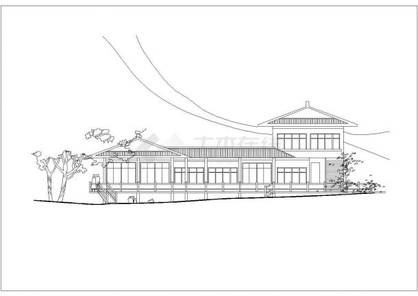 西双版纳地区某度假村吊脚楼平立面设计CAD图纸-图二