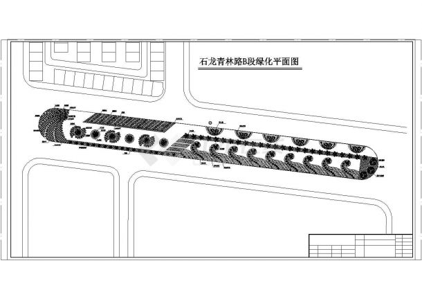 某市道路绿化设计施工全套CAD参考图-图一