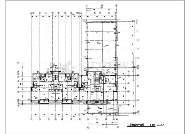 南宁市某小区4100平米6层砖混结构住宅楼给排水设计CAD图纸（含机房层）-图二