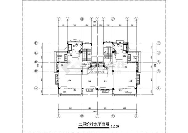 450平米3层砖混结构民居住宅楼全套给排水设计CAD图纸-图一