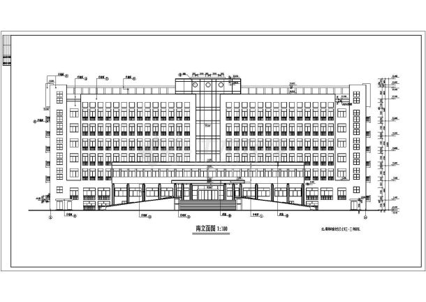 某9层框架结构培训大楼毕业设计cad全套建筑施工图（含设计说明，含计算书、开题报告）-图二